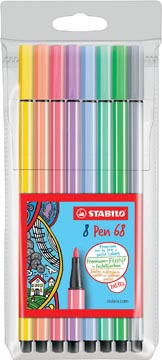 Viltstift Stabilo Pen 68 assorti pastel ophangtas (8)