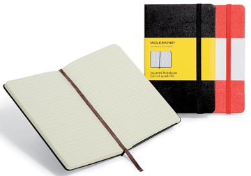 Notitieboek Moleskine harde kaft 9x14cm geruit 192blz zwart