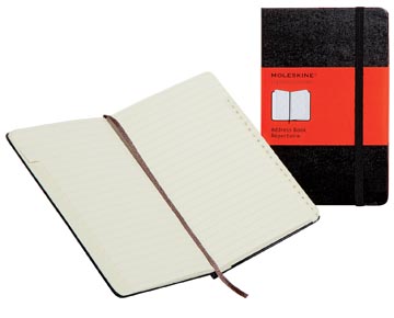 Adresboek Moleskine 13x21cm gelijnd harde cover zwart