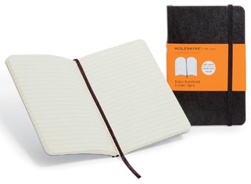 Notitieboek Moleskine soepele kaft 9x14cm gelijnd 192blz zwart