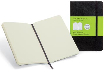 Notitieboek Moleskine soepele kaft 9x14cm effen 192blz zwart