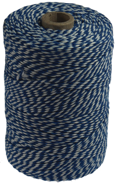 Katoentouw 200gr - 200m blauw/wit