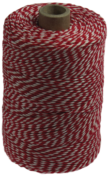 Katoentouw 200gr - 200m rood/wit