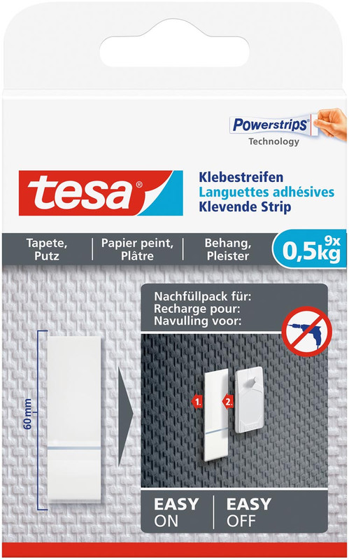 Klevende strip Tesa voor behang en pleisterwerken 0.5kg navulling (9)