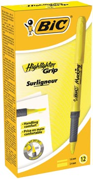 Markeerstift Bic Highlighter Grip geel (12)