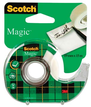 Plakband Scotch Magic Tape 19mmx15m met dispenser