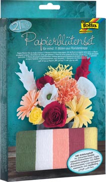 Folia knutselset crêpe papier bloemen (21 delig)