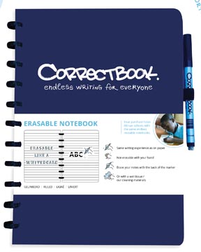 Schrift Correctbook A4 gelijnd herbruikbaar blauw