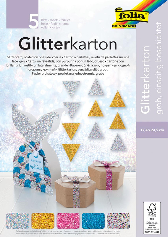 Glitterkarton Folia 174x245mm 300g assorti (5)