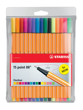 Fineliner Stabilo Point 88 assorti ophangtas (15)