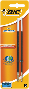 Vulling Bic voor balpen Atlantis, Velocity, Soft Feel en Reaction blauw blister (2)