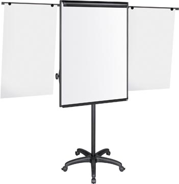 Flipchart Pergamy Excellence 75x107cm magnetisch met papierklem en 2 uitschuifbare armen op wielen