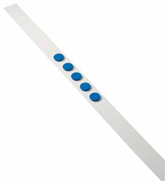 Zelfklevende magneetband Dahle 50mm x 1m wit incl. 5 magneten blauw 32mm