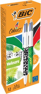 Balpen Bic 4 Colours Velours assorti (12)