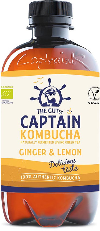 Frisdrank The Gusty Captain Kombucha Ginger&Lemon PET 40cl (12)