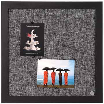 Textielbord Bisilque 45x45cm zwart frame lichtgrijs