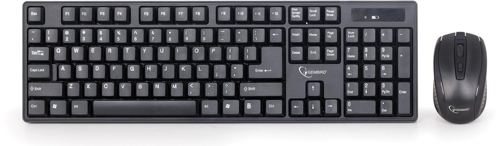 Deskset draadloos Gembird toetsenbord en muis QWERTY zwart