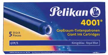 Inktpatroon Pelikan 4001 GTP/5 voor vulpen groot koningsblauw (5)