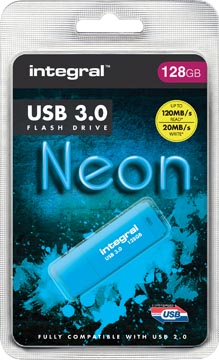 USB-stick Integral Neon 3.0 128GB blauw