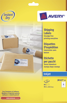 Etiket Avery Shipping 08 etik/bl 99,1x67,7mm voor inkjet wit (10)