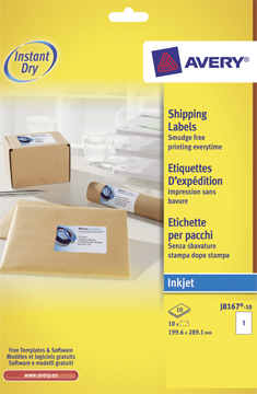 Etiket Avery Shipping 01 etik/bl 199,6x289,1mm voor inkjet wit (10)