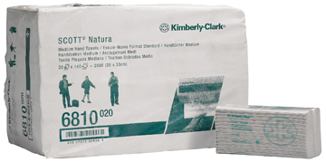 Handdoek Kimberly Clark Scott Natura Aquarius dispenser 2-laags Z-vouw 180vel wit (20)