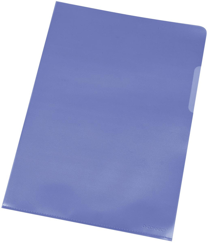 Zichtmap Q-Connect PP A4 120 micron gekorreld transparant blauw (10)