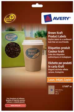 Etiket Avery Product 18 etik/bl 63,5x42,3mm ovaal kraft (20)