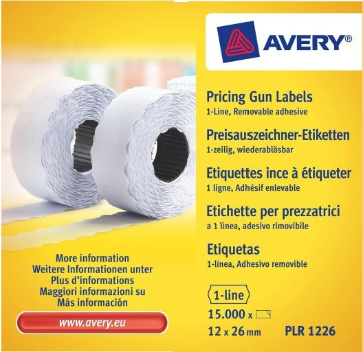 Etiket Avery Prijstang afneembaar 12x26mm 1.500 etik/rol wit (10)