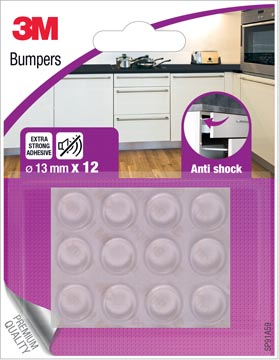 Stootdoppen 3M Anti Shock diameter 13mm transparant blister (12)