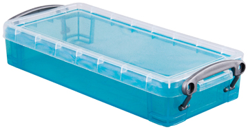 Opbergdoos Really Useful Box 0,55l transparant helblauw