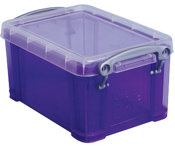 Opbergdoos Really Useful Box 0,7l transparant paars