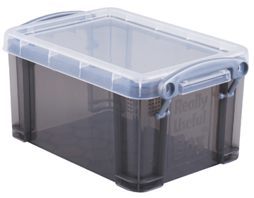 Opbergdoos Really Useful Box 0,7l transparant gerookt