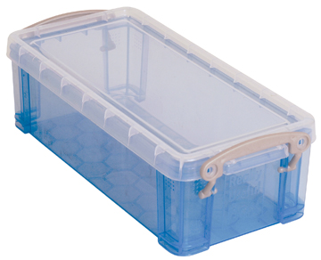 Opbergdoos Really Useful Box 0,9l transparant blauw