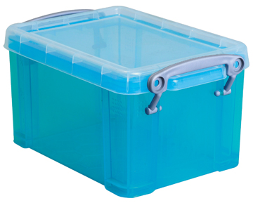 Opbergdoos Really Useful Box 1,6l helblauw transparant