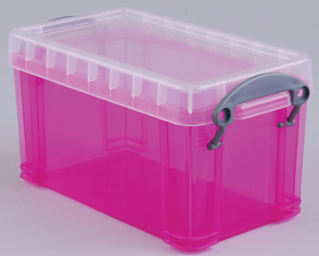 Opbergdoos Really Useful Box 2,1l transparant roze