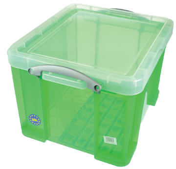 Opbergdoos Really Useful Box 35l transparant groen