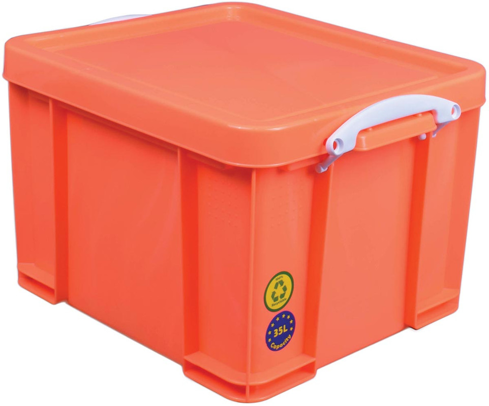 Opbergdoos Really Useful Box 35l neon oranje