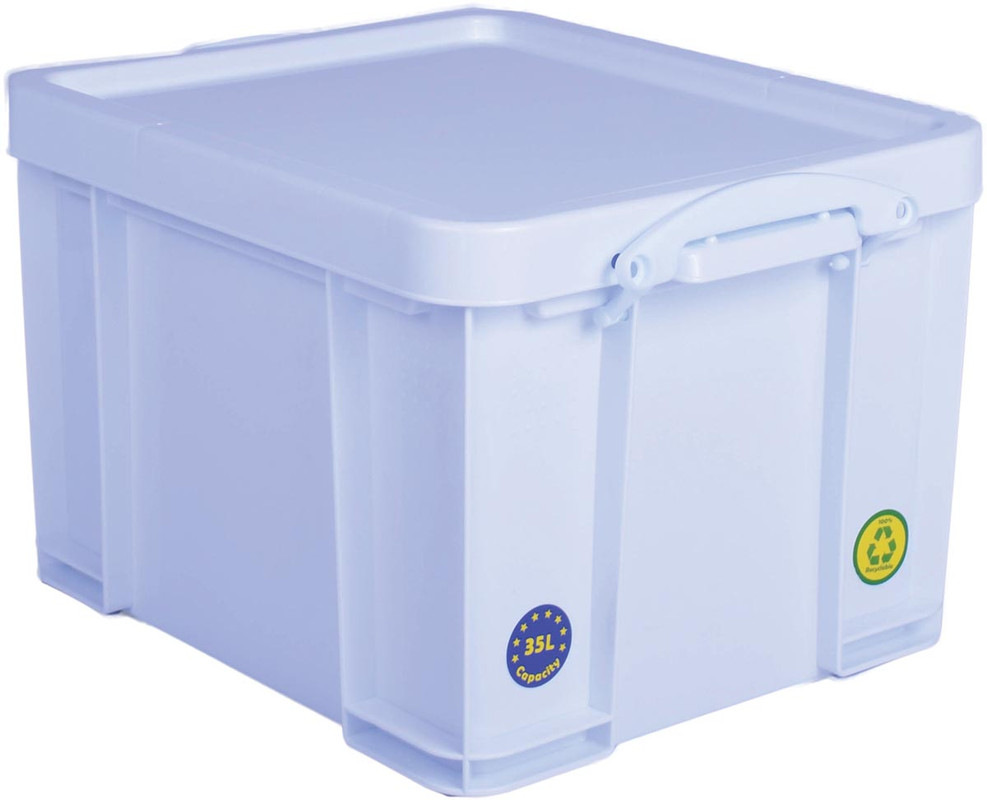 Opbergdoos Really Useful Box 35l neon wit