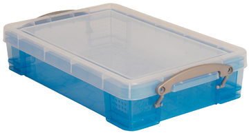 Opbergdoos Really Useful Box 4l transparant blauw