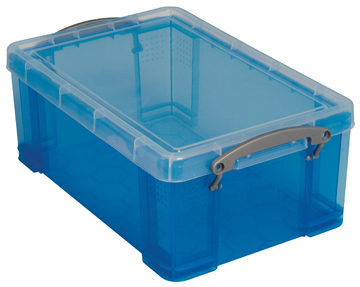 Opbergdoos Really Useful Box 9l transparant blauw