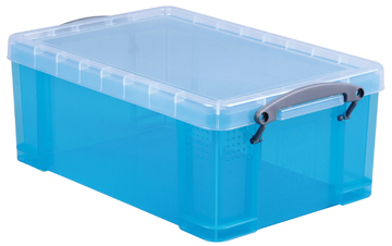 Opbergdoos Really Useful Box 9l transparant helblauw