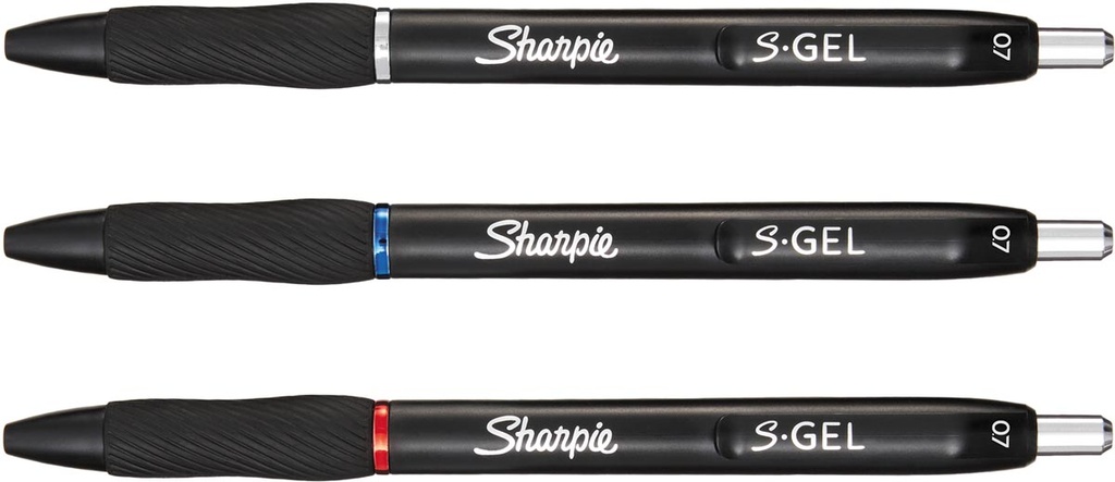 Gelroller Sharpie S-gel medium rood, blauw, zwart (3)