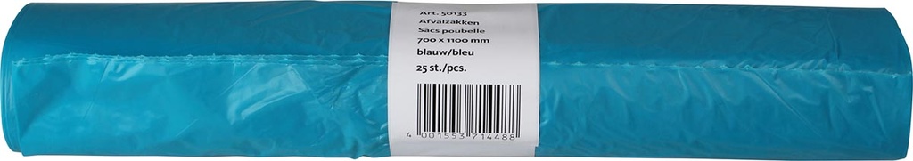 Vuilniszakken HDPE 70x110cm 60L 25µ blauw (25)