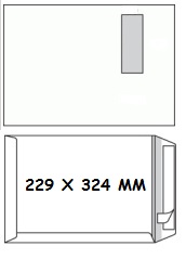 Zakomslag 229x324mm wit + strip M/V links (250)