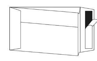 Zakomslag met balg 250x350x40mm wit + strip (250)