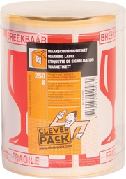 [CLE-53384] Etiket Cleverpack Breekbaar op rol (250)