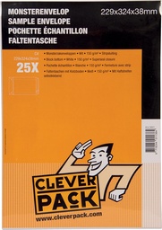 [CLE-5300417] Monsterenvelop Cleverpack 229x324x38mm met strip wit (25)