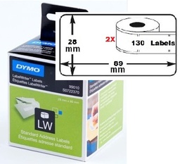 [DYM-S0722370] Dymo LW etiket stand.adr. 89x28mm wit (2x130) (99010)