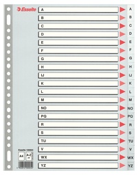 [ESS-100004] Tabbladen Esselte PP A4 A-Z 23-gaats grijs